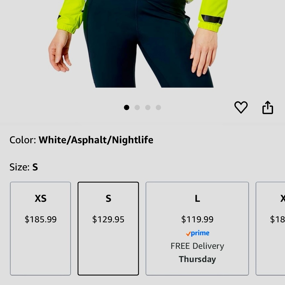 Brooks Run Visible Convertible Jacket White and Neon Yellow Small - Picture 5 of 5